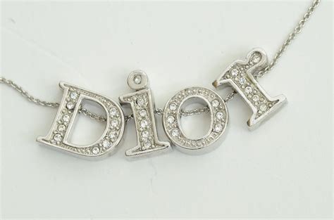 dior diamond necklace price|Dior letters necklace value.